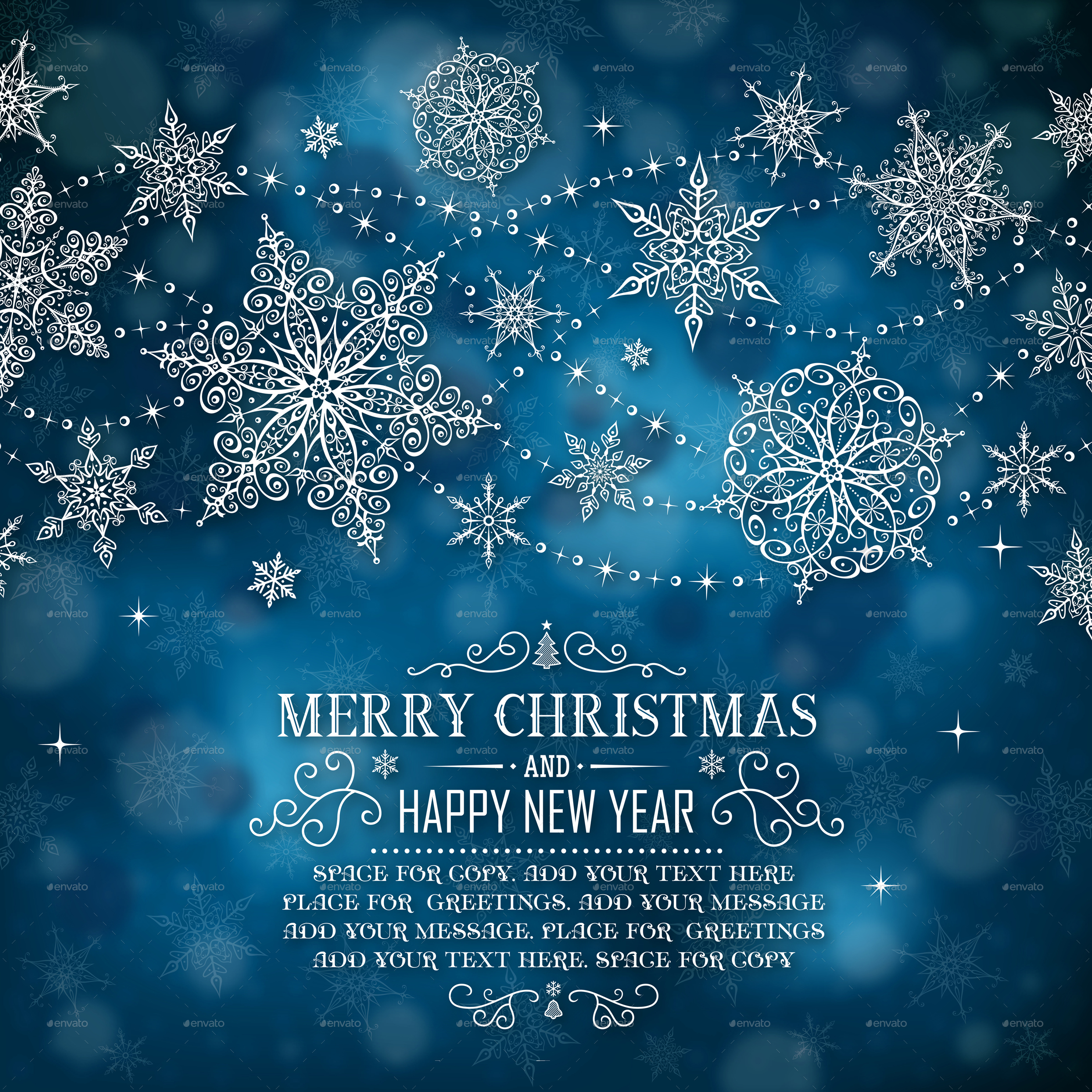 christmas greeting card with space for copy by dikobrazik blue christmas cards